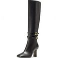 thumbnail image 1 of Louise Et Cie Yancey Buckle Knee High Pointed Dress Leather Boots Black Leather (BLACK, 5), 1 of 3