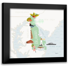 Louise, Gigi 12x12 Black Modern Framed Museum Art Print Titled - Delaware