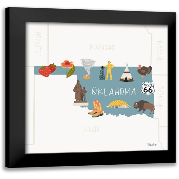Louise, Gigi 12x12 Black Modern Framed Museum Art Print Titled - Oklahoma
