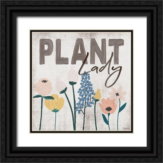 Louise, Gigi 12x12 Black Ornate Wood Framed with Double Matting Museum Art Print Titled - Plant Lady