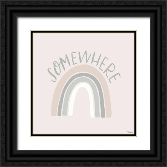 Louise, Gigi 12x12 Black Ornate Wood Framed with Double Matting Museum Art Print Titled - Somewhere Rainbow