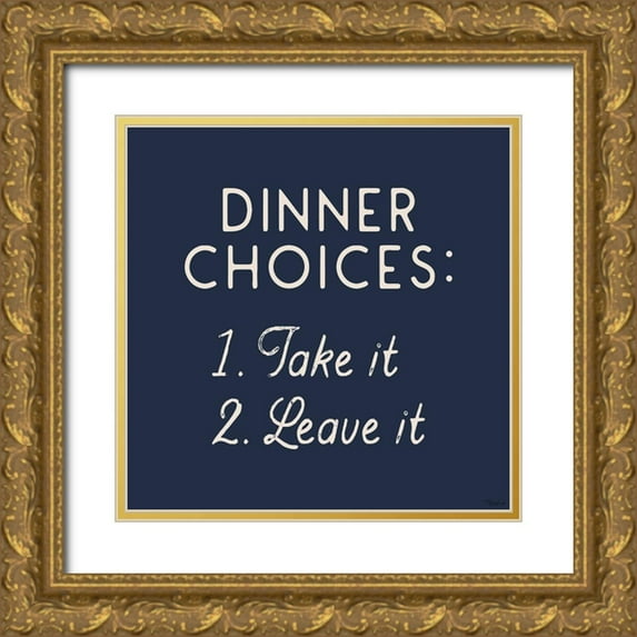 Louise, Gigi 12x12 Gold Ornate Wood Framed with Double Matting Museum Art Print Titled - Dinner Choices