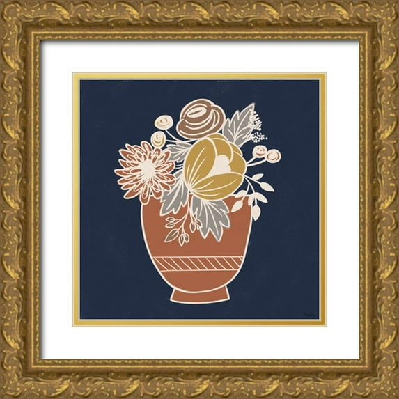Louise, Gigi 12x12 Gold Ornate Wood Framed with Double Matting Museum Art Print Titled - Fall Floral 1