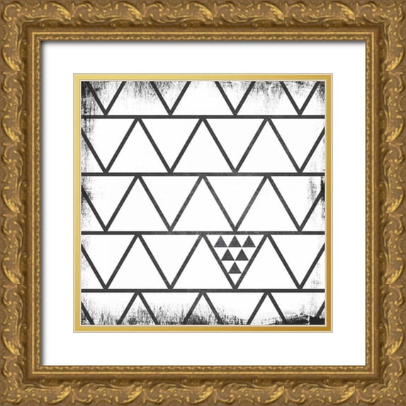 Louise, Gigi 12x12 Gold Ornate Wood Framed with Double Matting Museum Art Print Titled - White Pattern