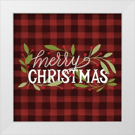 Louise, Gigi 12x12 White Modern Wood Framed Museum Art Print Titled - Christmas Plaid