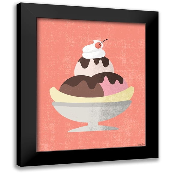 Louise, Gigi 12x14 Black Modern Framed Museum Art Print Titled - Banana Split