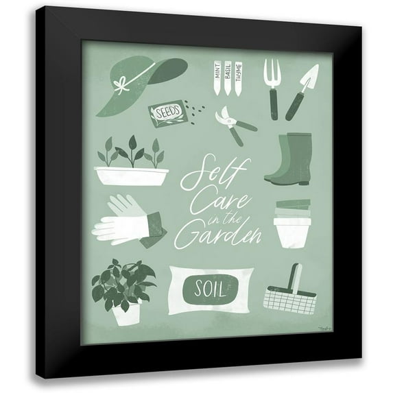 Louise, Gigi 12x14 Black Modern Framed Museum Art Print Titled - Self Care Garden