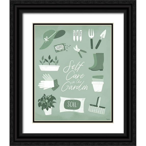Louise, Gigi 12x14 Black Ornate Wood Framed with Double Matting Museum Art Print Titled - Self Care Garden