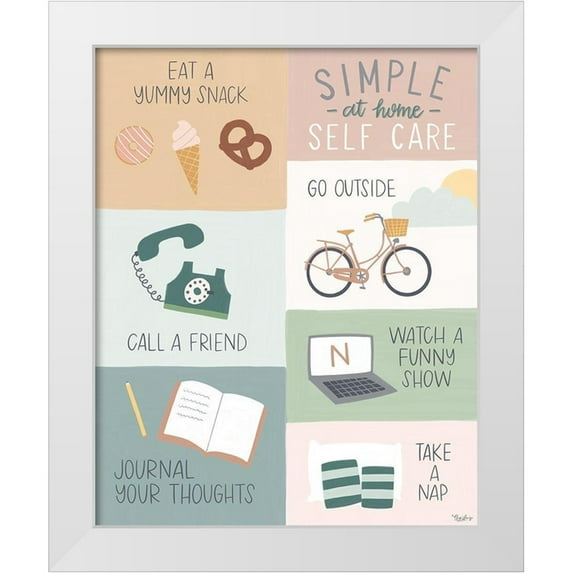 Louise, Gigi 12x14 White Modern Wood Framed Museum Art Print Titled - At Home Self Care