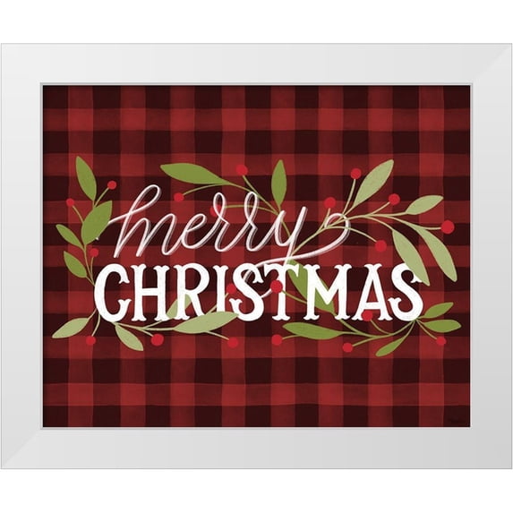 Louise, Gigi 14x12 White Modern Wood Framed Museum Art Print Titled - Christmas Plaid