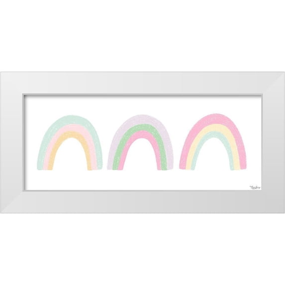 Louise, Gigi 14x8 White Modern Wood Framed Museum Art Print Titled - Pastel Rainbows