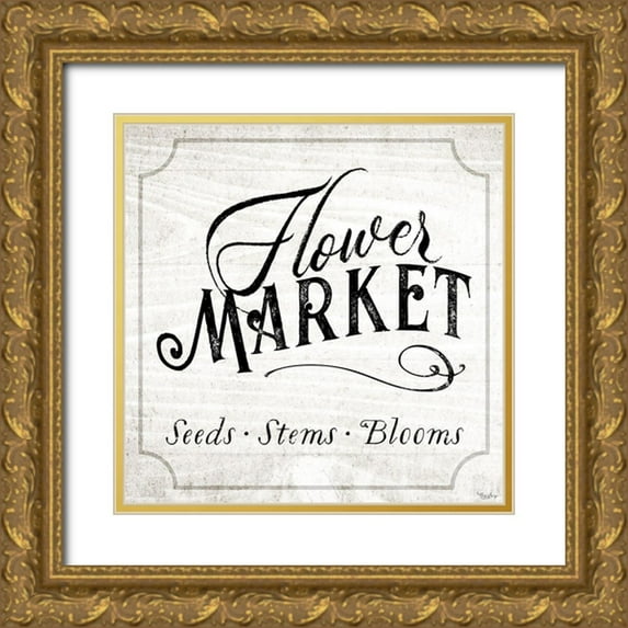 Louise, Gigi 15x15 Gold Ornate Wood Framed with Double Matting Museum Art Print Titled - Flower Market