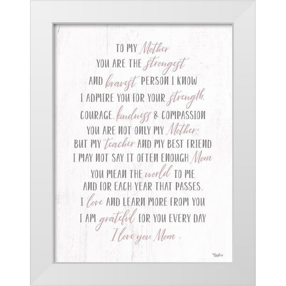 Louise, Gigi 15x18 White Modern Wood Framed Museum Art Print Titled - To My Mother 2