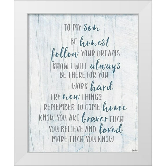 Louise, Gigi 15x18 White Modern Wood Framed Museum Art Print Titled - To My Son