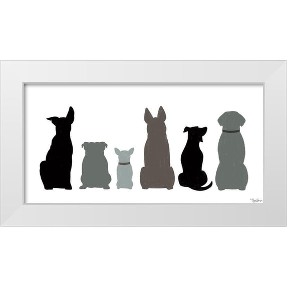 Louise, Gigi 18x11 White Modern Wood Framed Museum Art Print Titled - Dogs With Black