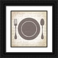 thumbnail image 1 of Louise, Gigi 20x20 Black Ornate Wood Framed with Double Matting Museum Art Print Titled - Plate Utensils, 1 of 4