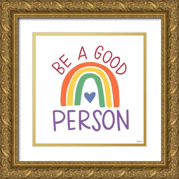 Louise, Gigi 20x20 Gold Ornate Wood Framed with Double Matting Museum Art Print Titled - Good Person Rainbow Traditional