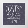 thumbnail image 1 of Louise, Gigi 20x20 White Modern Wood Framed Museum Art Print Titled - Cats Wine, 1 of 4