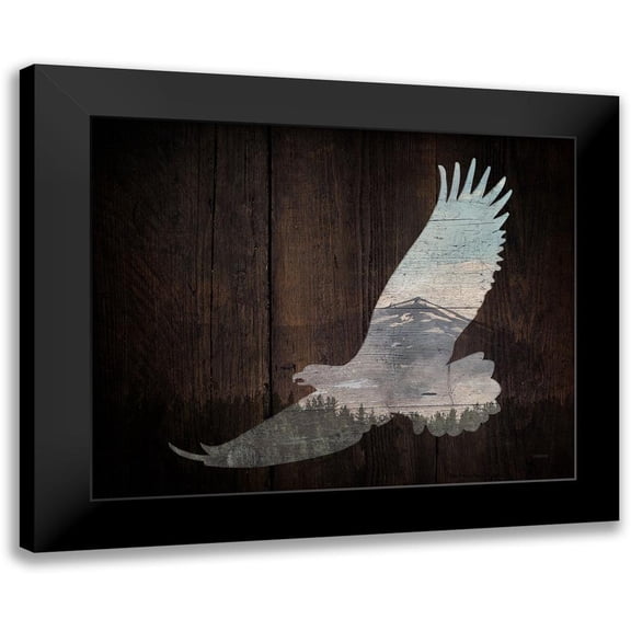 Louise, Gigi 24x20 Black Modern Framed Museum Art Print Titled - Lodge Soaring Bird