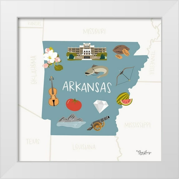 Louise, Gigi 26x26 White Modern Wood Framed Museum Art Print Titled - Arkansas