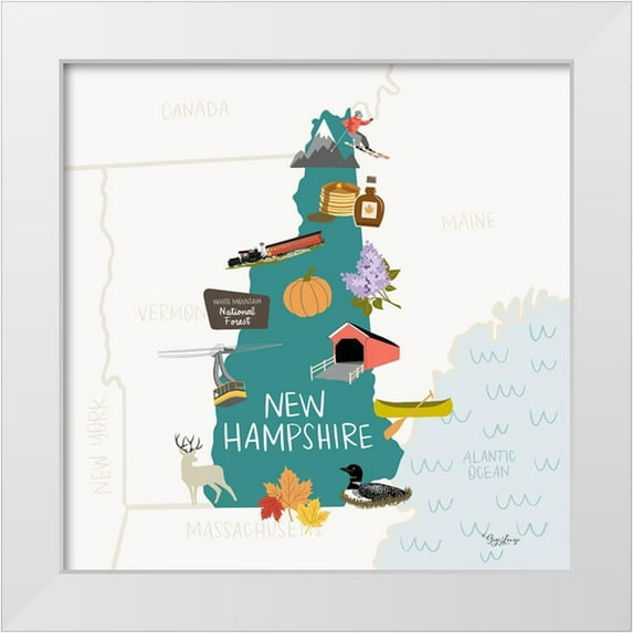 Louise, Gigi 26x26 White Modern Wood Framed Museum Art Print Titled - New Hampshire