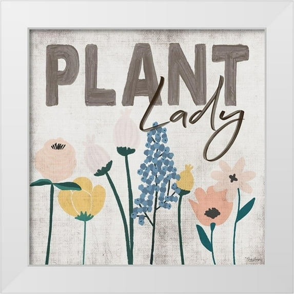 Louise, Gigi 26x26 White Modern Wood Framed Museum Art Print Titled - Plant Lady