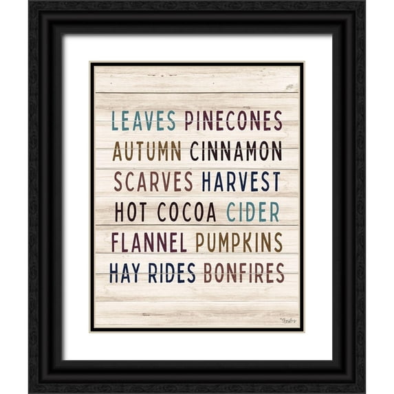 Louise, Gigi 26x32 Black Ornate Wood Framed with Double Matting Museum Art Print Titled - Autumn Words