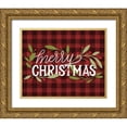 thumbnail image 1 of Louise, Gigi 32x26 Gold Ornate Wood Framed with Double Matting Museum Art Print Titled - Christmas Plaid, 1 of 4