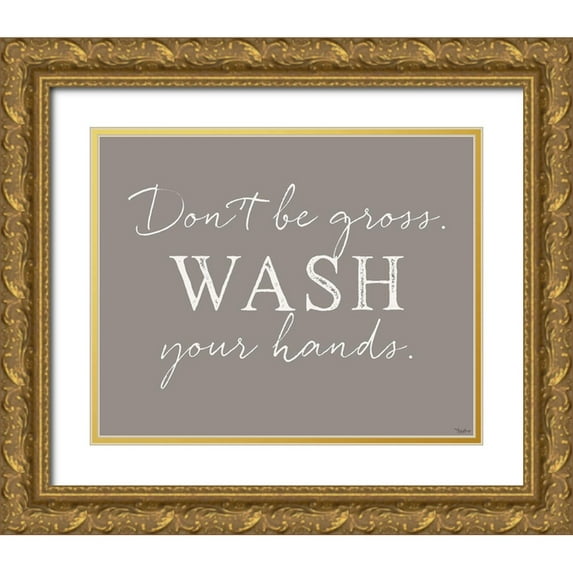 Louise, Gigi 32x26 Gold Ornate Wood Framed with Double Matting Museum Art Print Titled - Wash Hands