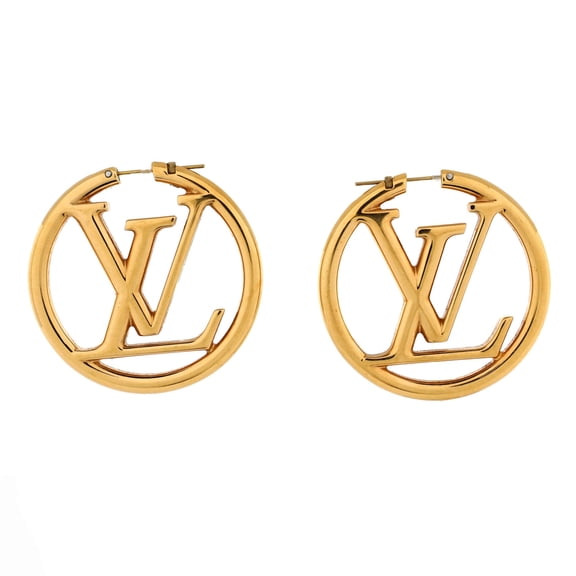 Louise Hoop Earrings Metal GM By Rebag