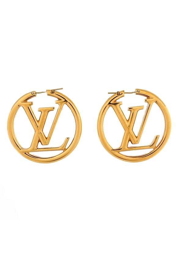 Louise Hoop Earrings Metal GM By Rebag