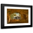 thumbnail image 1 of Louise-Joséphine Sarazin de Belmont 24x18 Black Modern Framed Museum Art Print Titled - A Grotto with Castel Gandolfo Beyond (1826), 1 of 5
