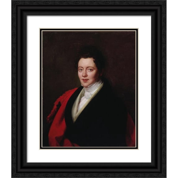 Louise Marie Jeanne Hersent 15x18 Black Ornate Wood Framed Double Matted Museum Art Print Titled - Portrait of Mr. Arachequesne (1830)