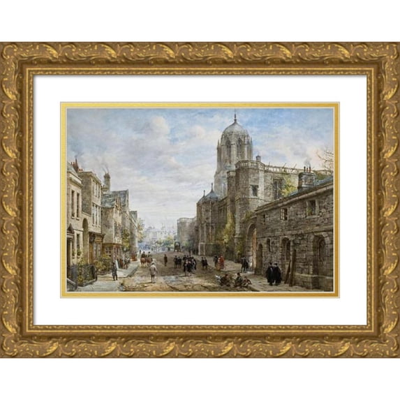 Louise Rayner 14x11 Gold Ornate Wood Frame and Double Matted Museum Art Print Titled - Christ Church, Oxford