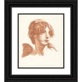 thumbnail image 1 of Louise Rosalie Hémery 20x23 Black Ornate Framed Double Matted Museum Art Print Titled: Head of a Girl, 1 of 5