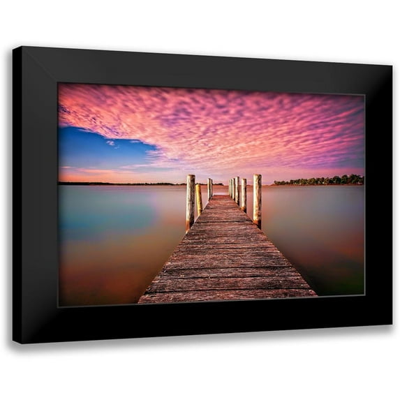 Louise, Tracie 24x17 Black Modern Framed Museum Art Print Titled - Pink Pier