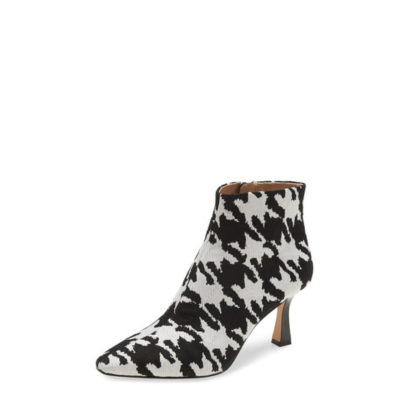 Louise et Cie Lenci Black White Kitten Heel Pointed Toe Dress Ankle Boots (BLACK/WHITE, 7)