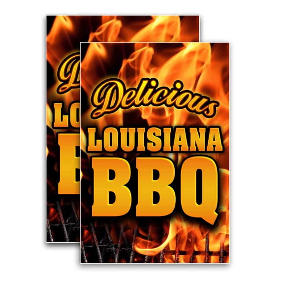 Louisiana BBQ (24" X 36") Vinyl Decal Only (Pack of 2) |Sign|Sticker|Poster