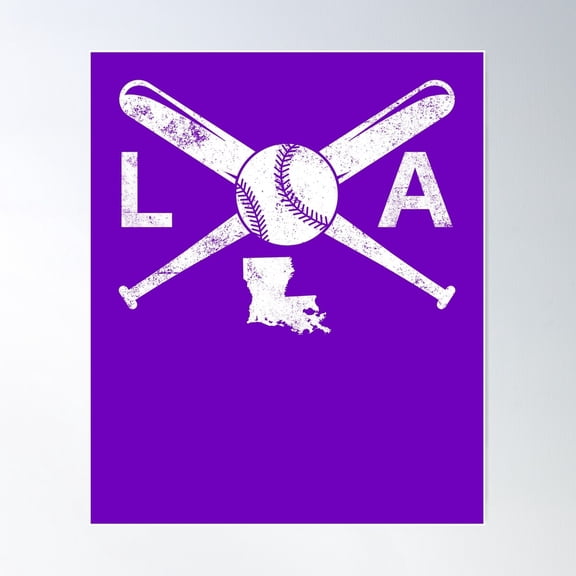 Louisiana Baseball Love La Baseball Louisiana Baseball Gear Poster Wall Art, Modern Wall Decor For Living Room Bedroom, 12x18 UNFRAMED