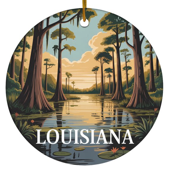 Louisiana Bayou Ornament , Travel Souvenir Keepsake Christmas