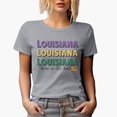 thumbnail image 1 of Louisiana, Born in the Boot with State Map Art Merch Gift, Heather Grey T-Shirt, 3XL, 1 of 5