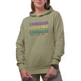 thumbnail image 1 of Louisiana, Born in the Boot with State Map Art Merch Gift, Sand Hooded Sweatshirt or Hoodie, XL, 1 of 5