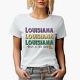 thumbnail image 1 of Louisiana, Born in the Boot with State Map Art Merch Gift, White T-Shirt, Small, 1 of 5