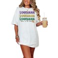 thumbnail image 1 of Louisiana, Born in the Boot with State Map Art, White Comfort Colors T-Shirt, Small, 1 of 1