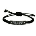 thumbnail image 1 of Louisiana Bracelet Home State Gift for Men Women Black Rope Bracelet, 1 of 1