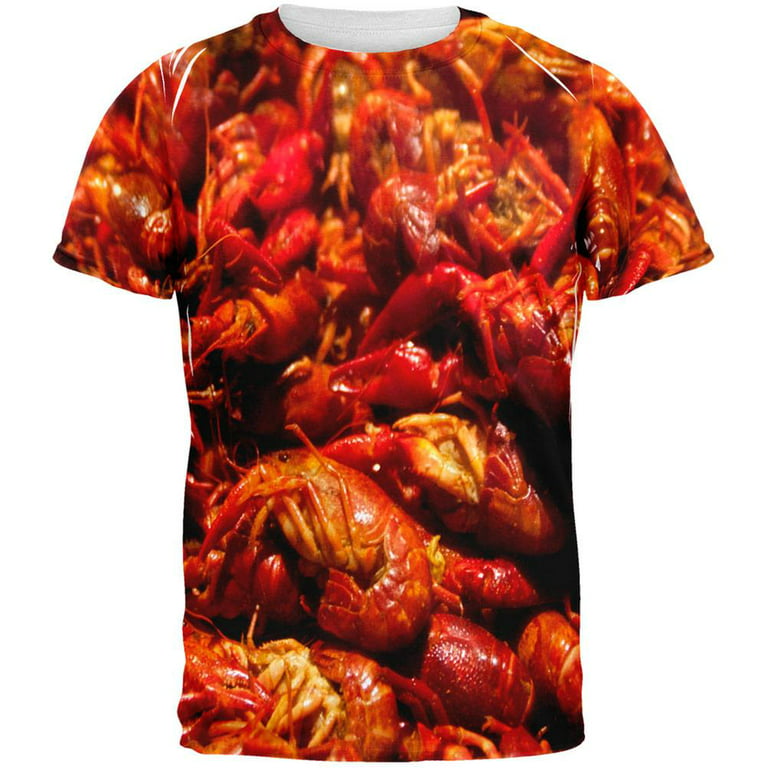 Louisiana Cajun Crawfish Boil All Over Adult T-Shirt - X-Large