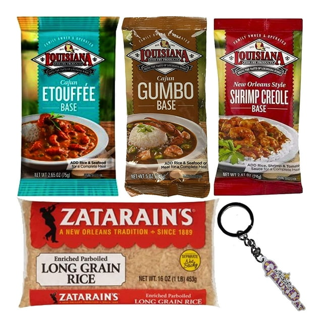 Louisiana Cajun Gumbo Base, Etouffee, New Orleans Style Shrimp Creole Base, & Zatarain’s Rice