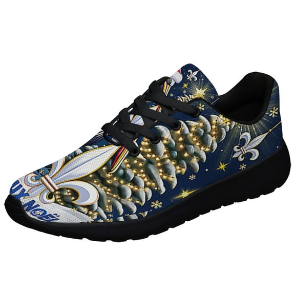 Louisiana ChriStas Cajun ChriStas Joyeux Noel Shoes Sneakers Black Size 3.5