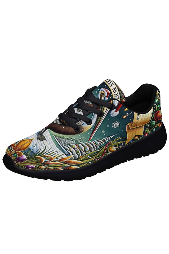 Louisiana ChriStas Cajun Joyeux Noel Shoes Sneakers Black Size 6