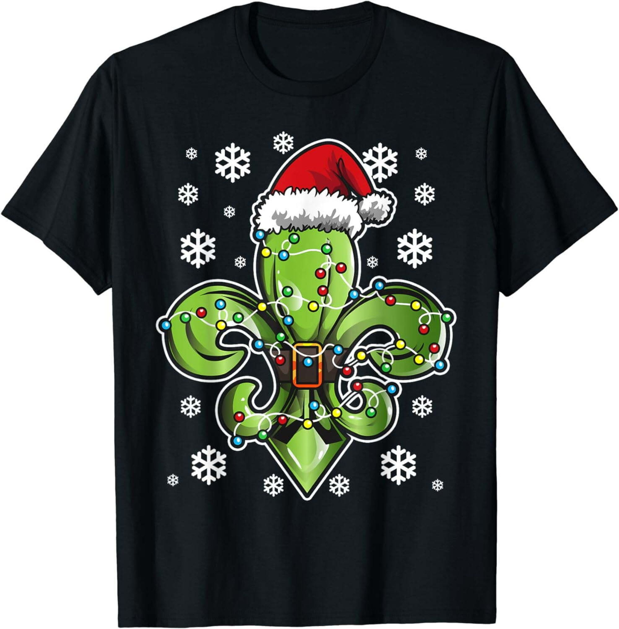 Louisiana Christmas T-Shirt with Fleur-De-Lis Lily Design - Walmart.com
